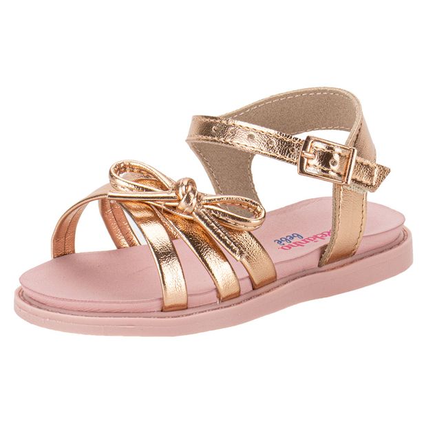 Sandália Infantil Feminina Baby Molekinha 2714222 OURO/ROSADO 21