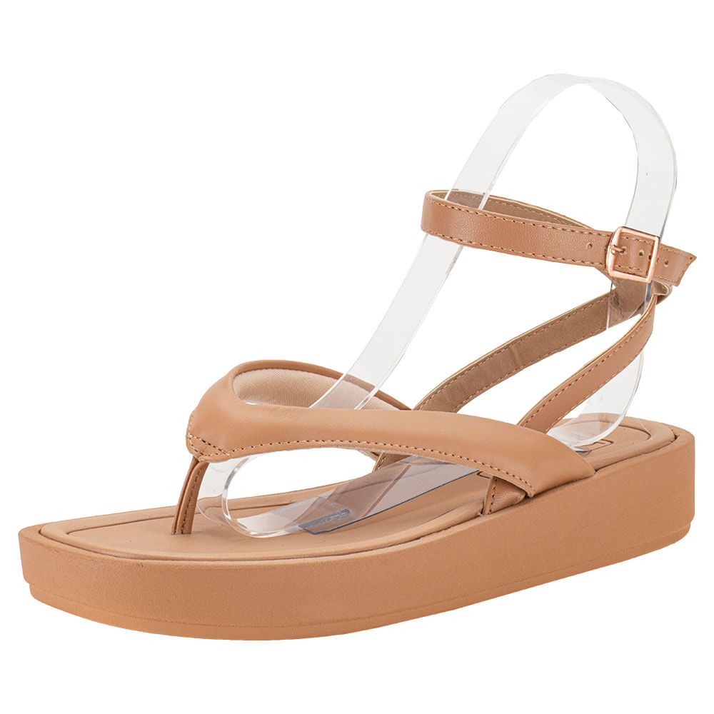 Sandália Feminina Flat Beira Rio 8487206 SALMÃO cloviscalcados