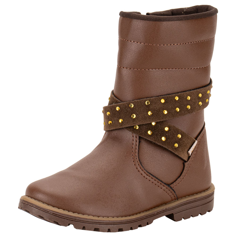 Bota Infantil Feminina Fashion Baby Kidy 0840087 CAFÉ cloviscalcados