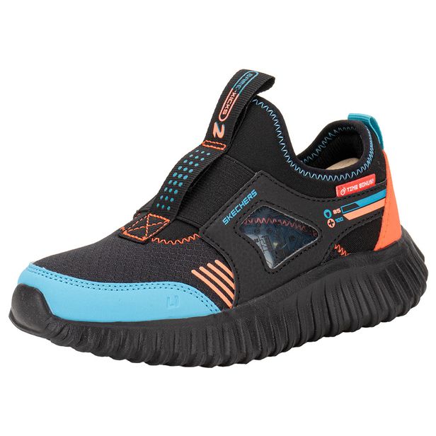 Tênis Infantil Game Kicks Depth Charge 2.0 Skechers 402268L PRETO/LARANJA 28
