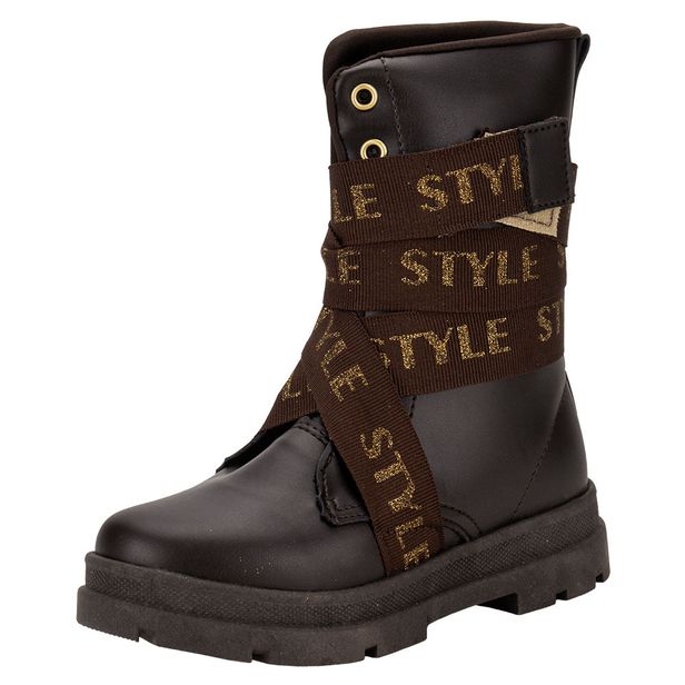 Bota Infantil Feminina Fanfik Style Kidy 3630005 CAFÉ 28