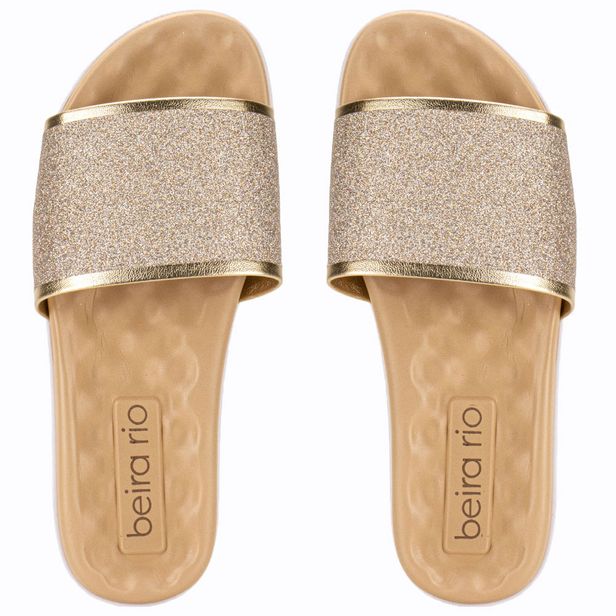 Chinelo Feminino Slide Beira Rio - 8360353 OURO 34