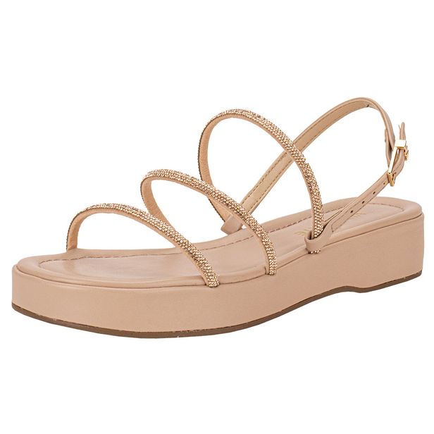 Sandália Feminina Flat Via Marte 182005 BEGE 35