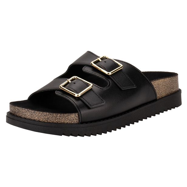 Sandália Feminina Conforto Moleca 5500105 PRETO 34