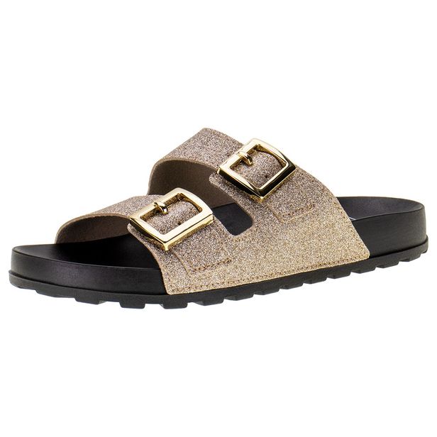 Sandália Feminina Conforto Moleca - 5436401 OURO 34