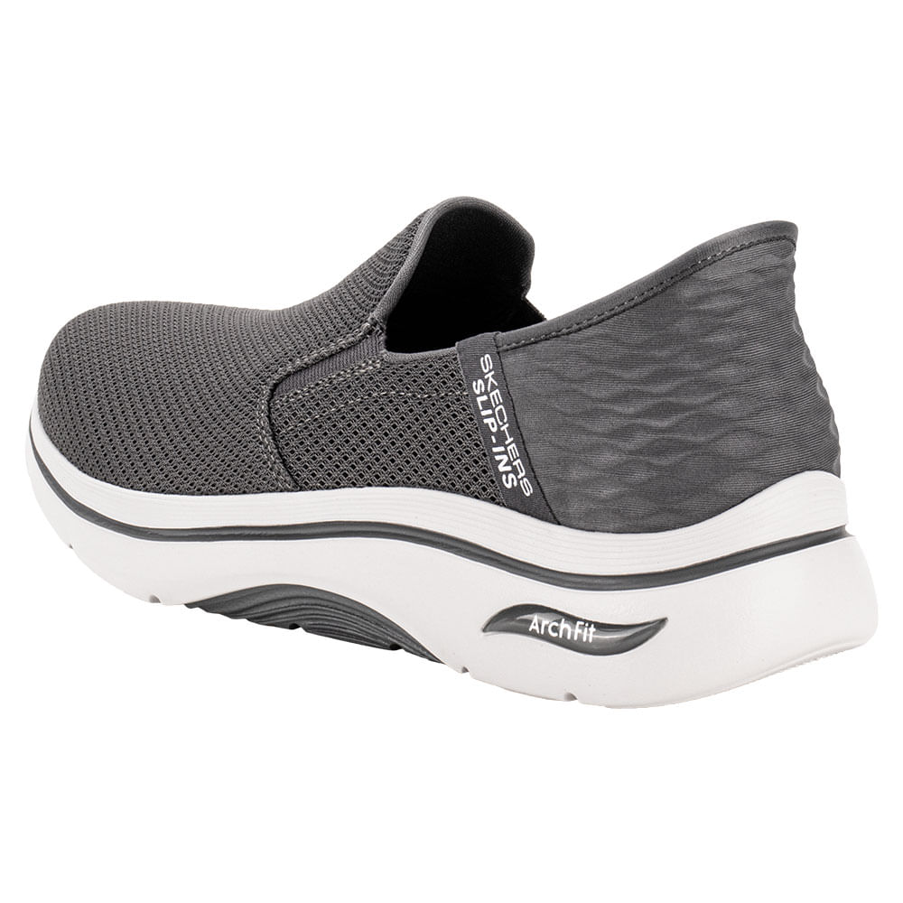 Tênis Masculino FitVille Extra Largo Sem Cadarço - Alívio Imediato Para Dores Nos Pés | Stepease V2 Cinza Noturno 11 X-Wide