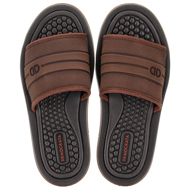 Chinelo Masculino Slide Denim Groove Democrata 289102 CAFÉ 39