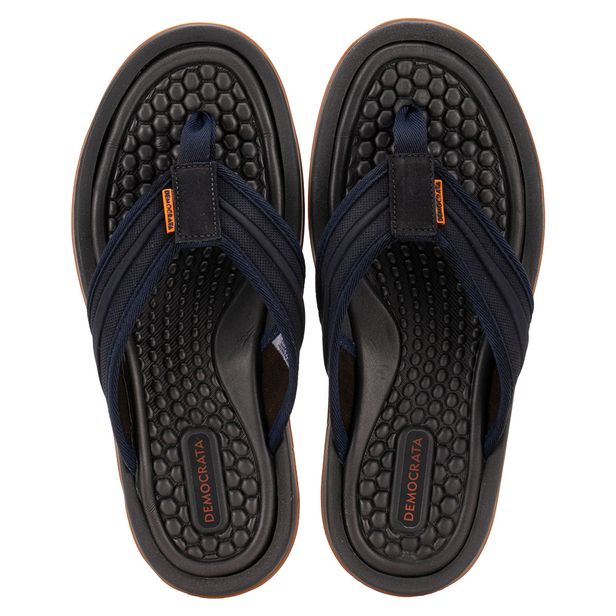 Chinelo Masculino Denim Groove Democrata 289101 AZUL/PRETO 38