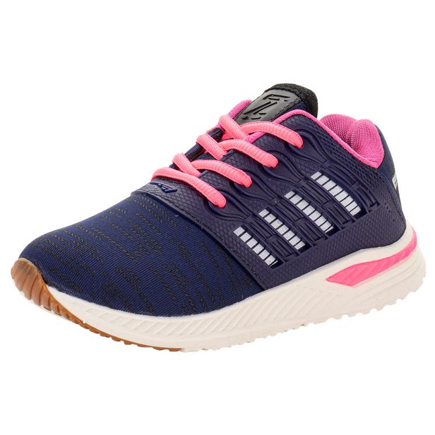 Tênis Infantil Feminino Zeuz 93KX-I AZUL/ROSA 35