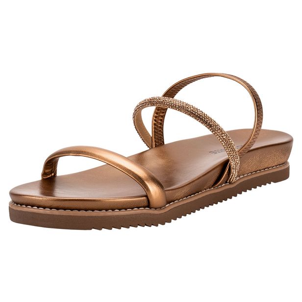 Sandália Feminina Flat Via Marte 117006 BRONZE 35