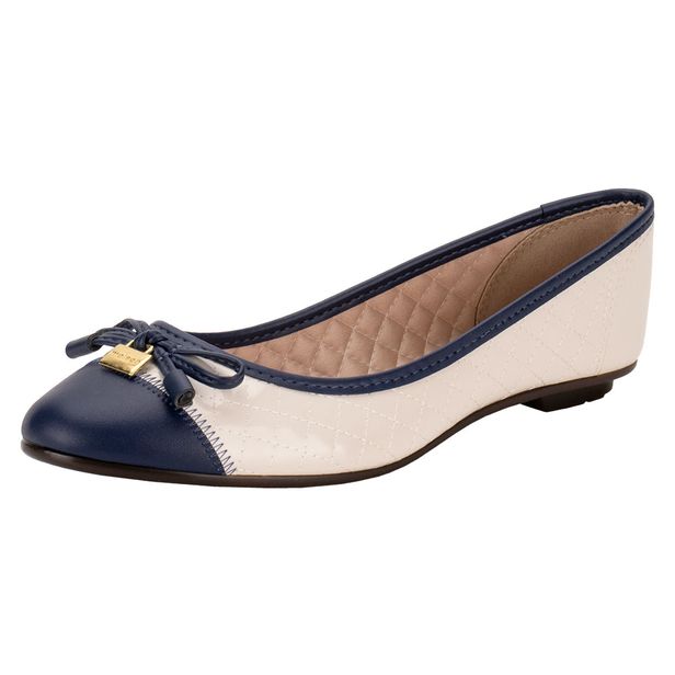 Sapatilha Feminina Flat Moleca 50271407 BRANCO/AZUL 35