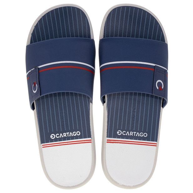 Chinelo Masculino Slide Detroit II Cartago 12349 CINZA/AZUL 43/44
