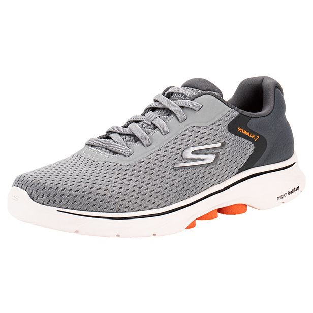 Tênis Masculino Go Walk 7 The Construct Skechers 216636 CINZA 41