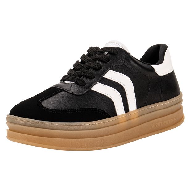 Tênis Feminino Casual Via Marte 156001 PRETO/BRANCO 34