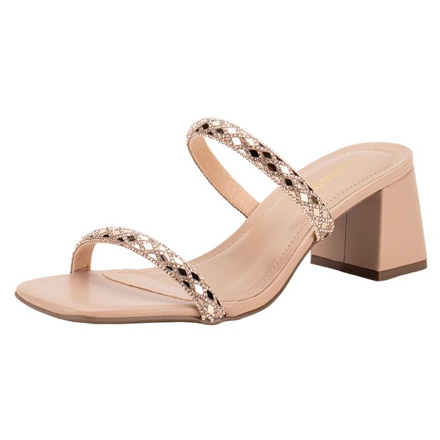 Tamanco Feminino Salto Grosso Via Marte 171011 SALMÃO 37