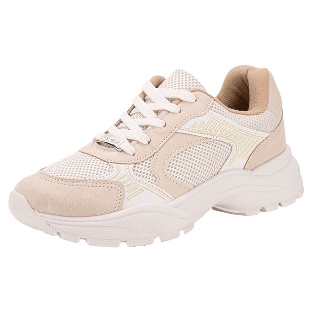 Tênis Feminino Dad Sneaker Moleca 5812102 BRANCO/BEGE 34