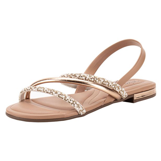 Sandália Feminina Flat Beira Rio 8263969 BRONZE 34