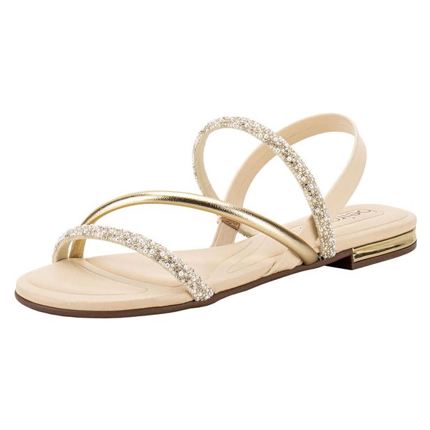 Sandália Feminina Flat Beira Rio 8263969 OURO 34