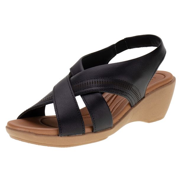 Sandália Feminina Anabela Usaflex AI0206 PRETO 35