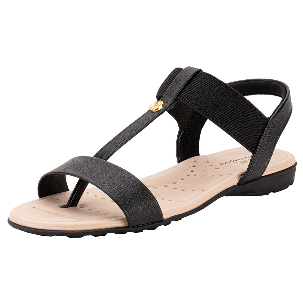 Sandália Feminina Flat Modare 7053163 PRETO 01 | Clovis Calçados