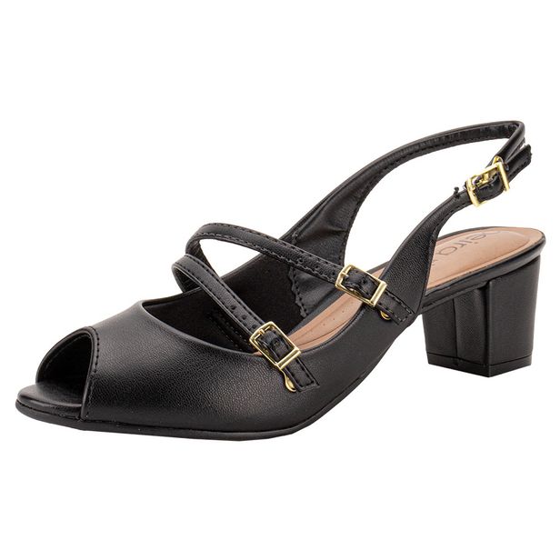 Peep Toe Feminino Salto Grosso Beira Rio 4777497 PRETO 34