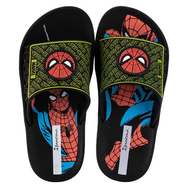 Chinelo Infantil Slide Marvel Sport Ipanema 27280 PRETO/VERDE 29