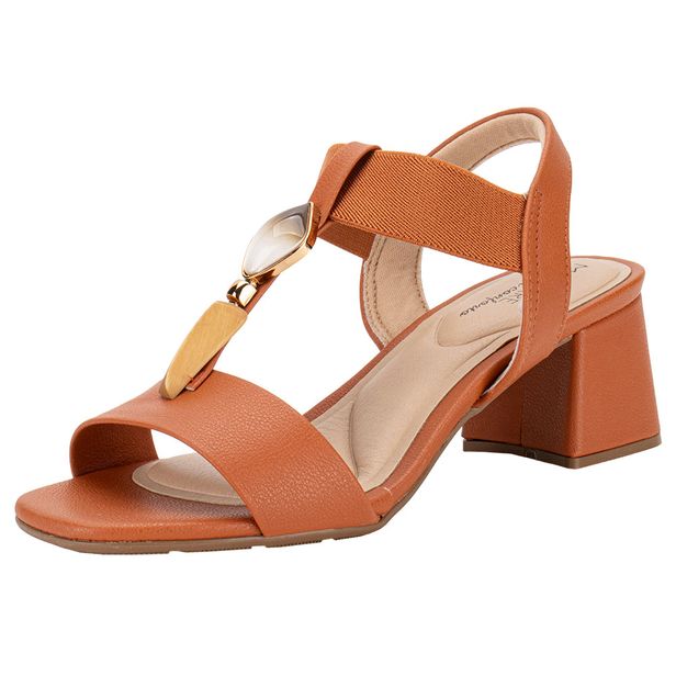 Sandália Feminina Salto Grosso Modare 7172113 CARAMELO 34