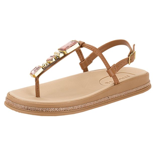 Sandália Feminina Flat Moleca 5509204 CAMEL 36