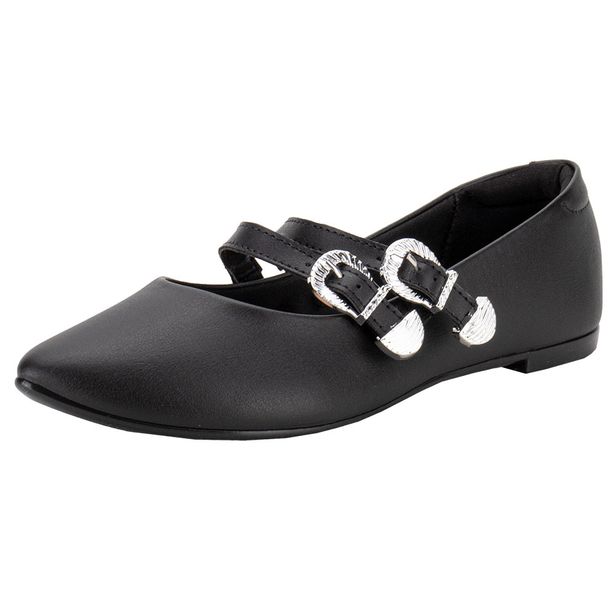 Sapatilha Feminina Flat Moleca 5635882 PRETO 34