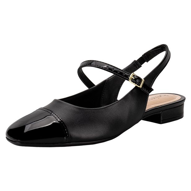 Sapato Feminino Salto Grosso Beira Rio 4318105 VERNIZ/PRETO 34