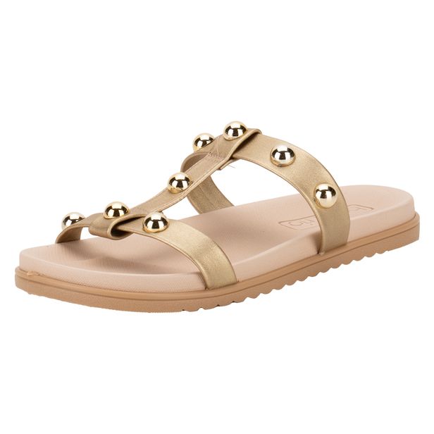 Tamanco Feminino Flat Beira Rio 8529107 OURO 34