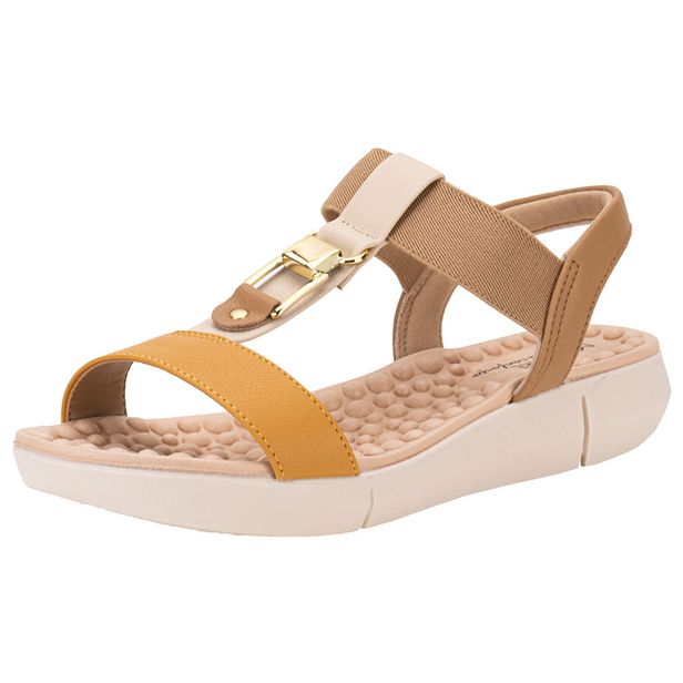 Sandália Feminina Flat Modare 7142139 BEGE/LARANJA 34