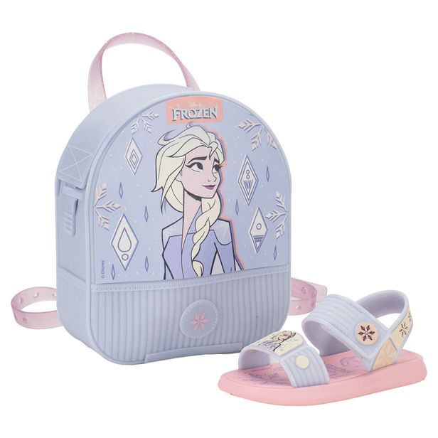 Kit Sandália Infantil Baby + Mochila Disney Grendene Kids 23078 ROSA/AZUL 19