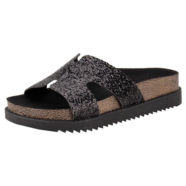 Tamanco Feminino Flat Moleca 5500100 PRETO 34