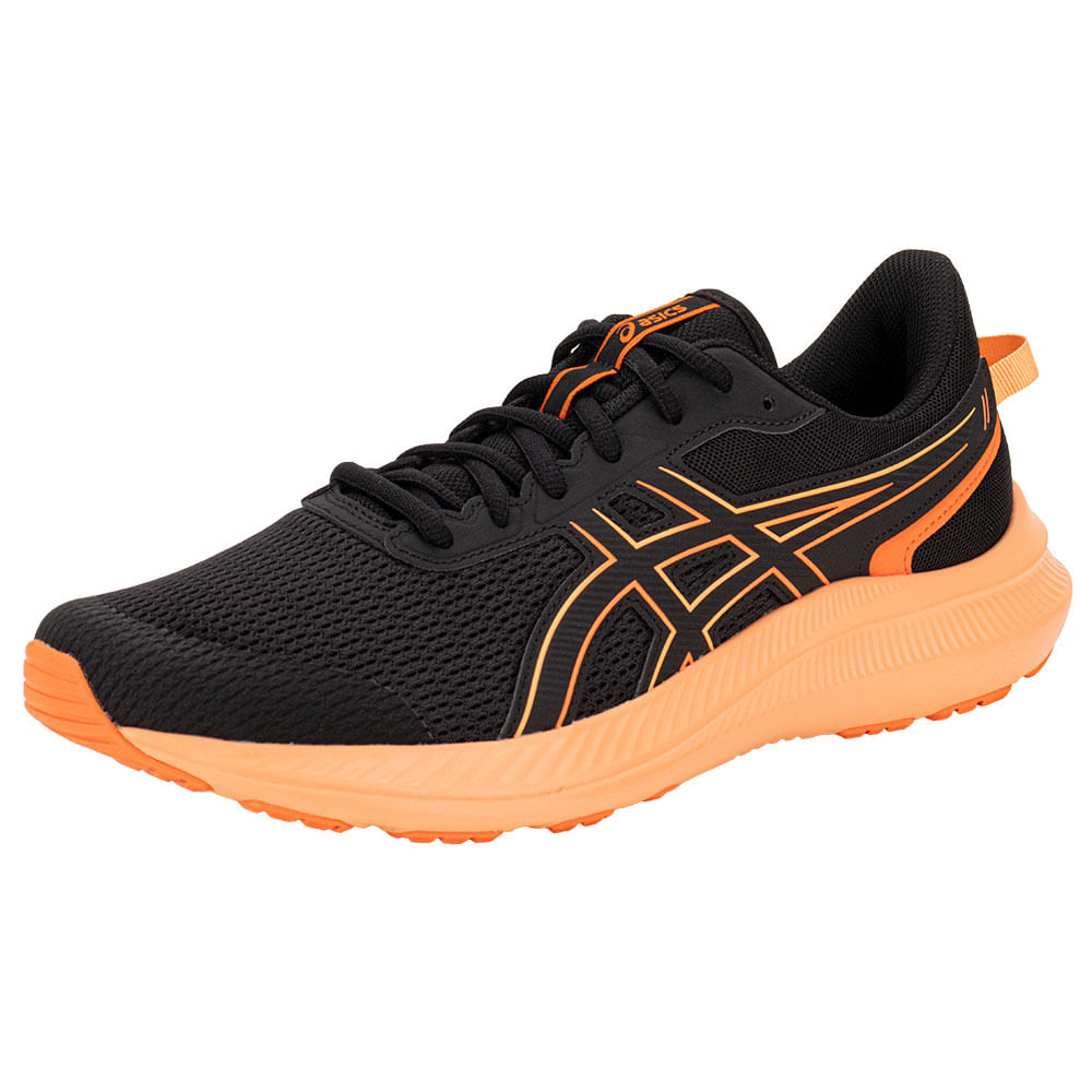 Tênis Masculino Jolt 5 Asics 1011B963 PRETO/LARANJA | Clovis Calçados