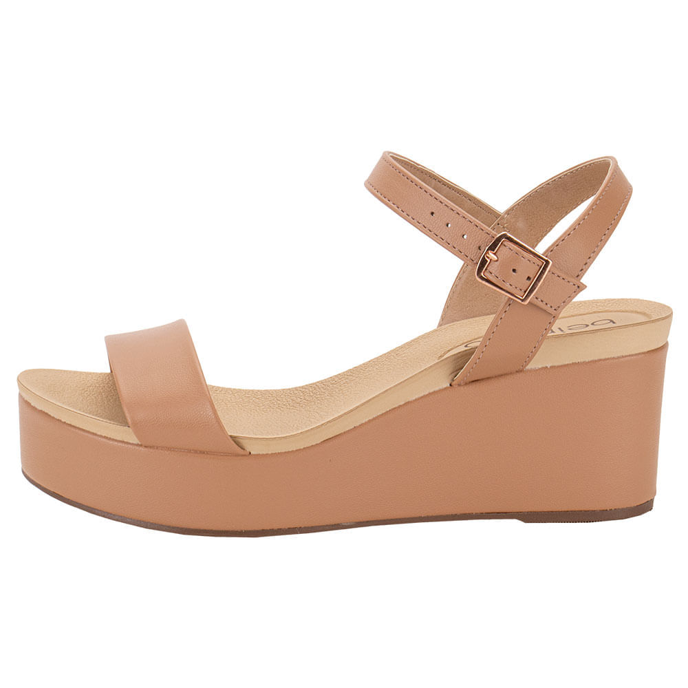 Sandália Feminina Anabela Beira Rio 8407135 SALMÃO cloviscalcados