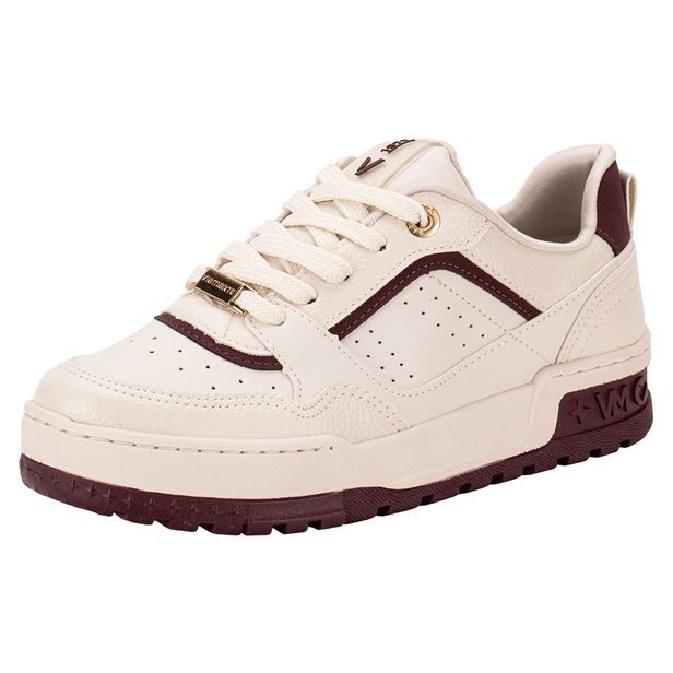 Tênis Feminino Casual Via Marte 208004 BEGE/VERMELHO 35