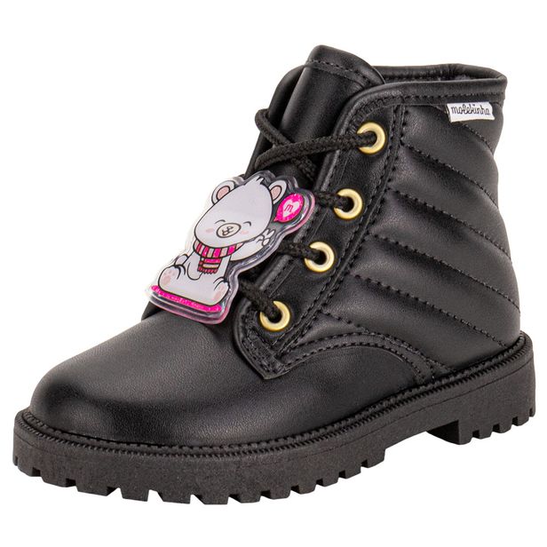 Bota Infantil Feminina Coturno Molekinha 2126522 PRETO 17