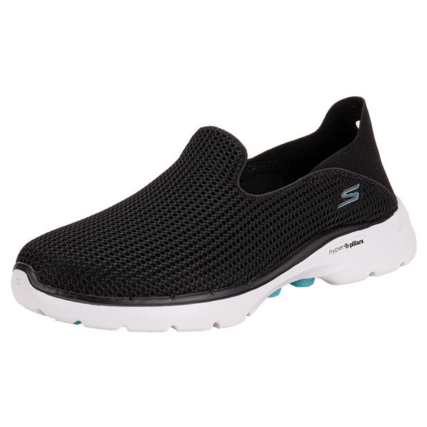 Tênis Feminino Go Walk 6 Vivid Mition Skechers 124553 PRETO 34