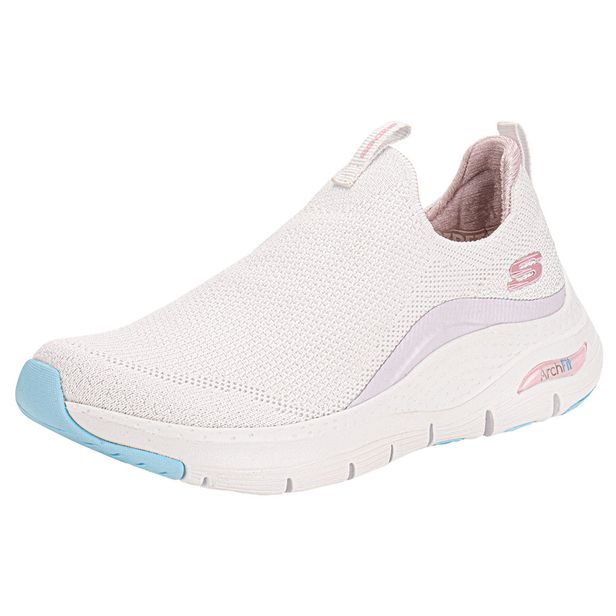 Tênis Feminino Arch Fit New Beauty Skechers 149776 BRANCO/ROSA 34