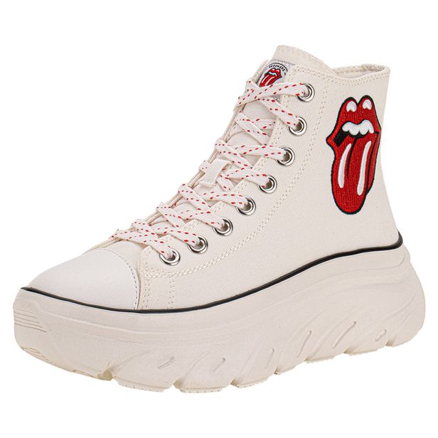 Tênis Feminino Rolling Stones Funky Street Sing It Loud Skechers 177968 BRANCO/VERMELHO 35