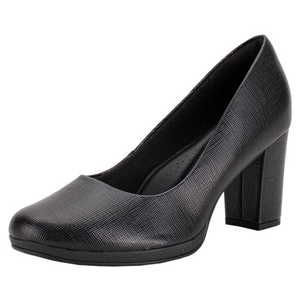 Sapato Feminino Salto Grosso Piccadilly 130185 PRETO 34