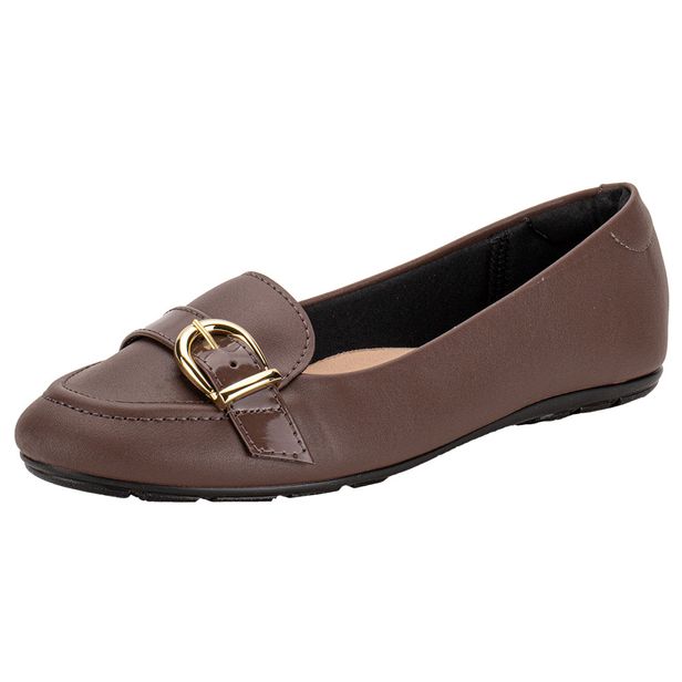 Sapatilha Feminina Flat Moleca 5800111 CHOCOLATE 35