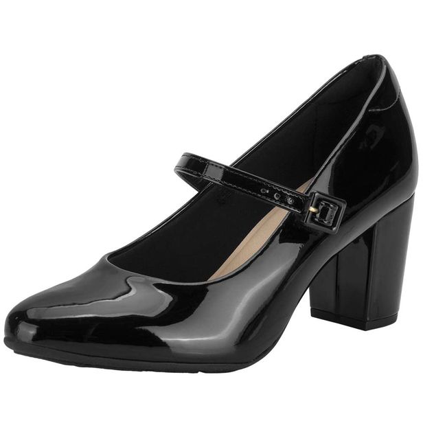 Sapato Feminino Salto Grosso Modare 7377118 VERNIZ/PRETO 34