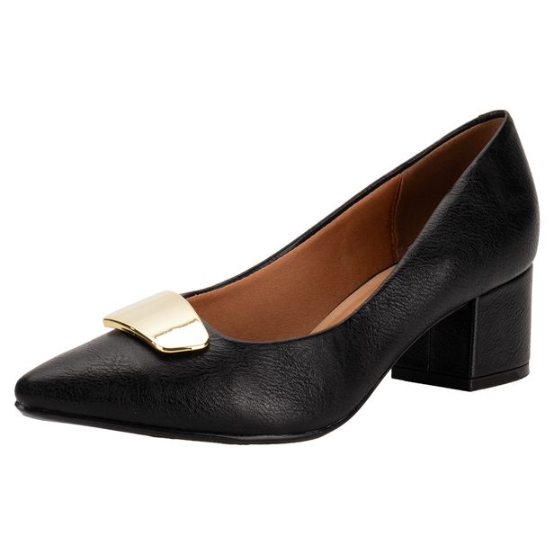 Sapato Feminino Salto Grosso Vizzano 1220377 PRETO 38