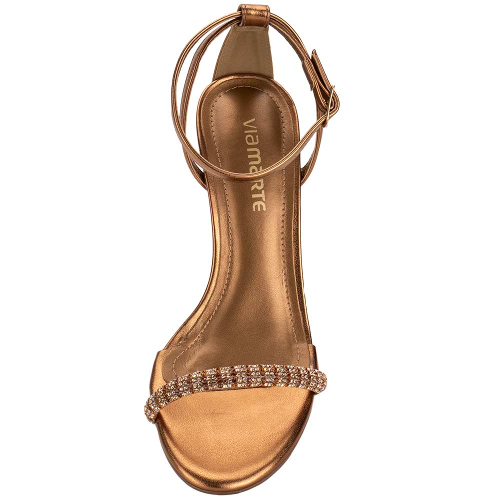 Strass Via Marte Meia Pata Sandália Da Via Marte Meia Pata Salto