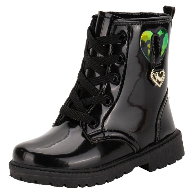 Bota Infantil Feminina Coturno Gracinha 812 VERNIZ/PRETO 22