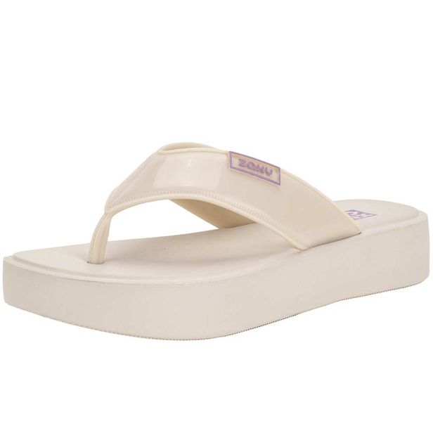Tamanco Feminino Flat Trend Zaxy 19121 MARFIM 33/34