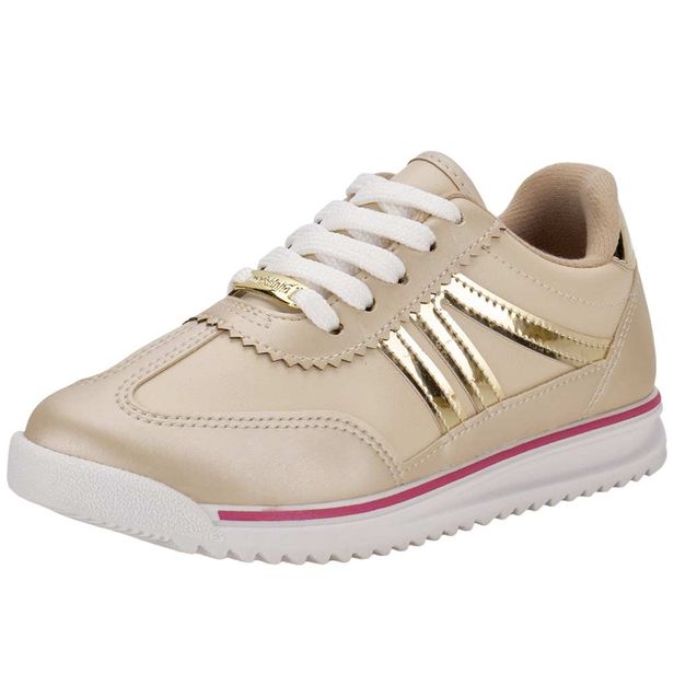 Tênis Infantil Feminino Molekinha 2583203 BEGE/OURO 28