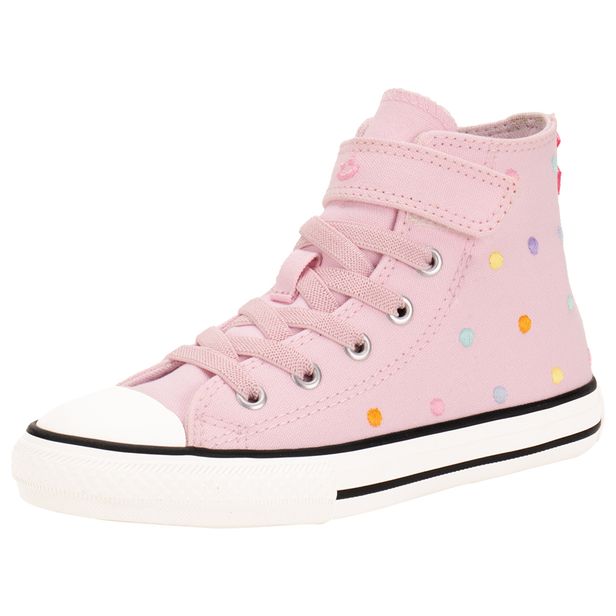 Tênis Infantil Chuck Taylor All Star 1V Polka Dots Converse CK1241 ROSA 28